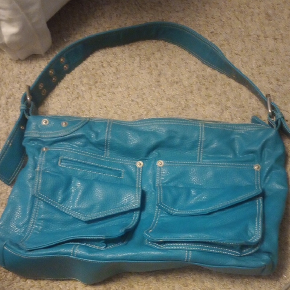 Chico's Blue Shoulder Bag with Pockets